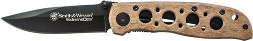 Smith & Wesson Extreme Ops 3.2" Black Drop Point Knife with Desert Camo Handle and Clip