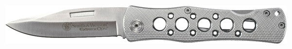 Smith & Wesson Extreme Ops 3.5" Drop Point Lockback Folder Knife with Textured Aluminum Handle