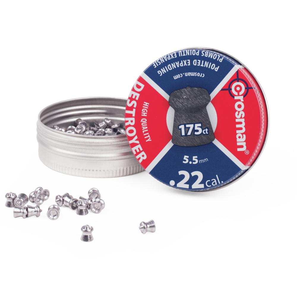Crosman Destroyer Air Rifle Pellets .22 Cal 5.5mm Pointed Design 175ct