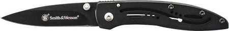 Smith & Wesson 3" Black Blade Pocket Knife with Frame Lock and Dual Thumb Knobs