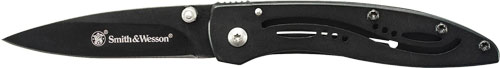 Smith & Wesson 3" Black Blade Pocket Knife with Frame Lock and Dual Thumb Knobs