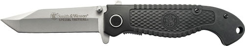 Smith & Wesson Special Tactical 3.5" Blade Rubber Handle Folding Knife with Clip