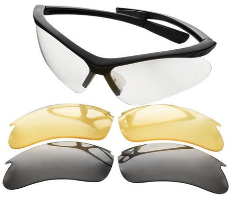 Champion Open Frame Black Shooting Glasses with Interchangeable Lens Kit