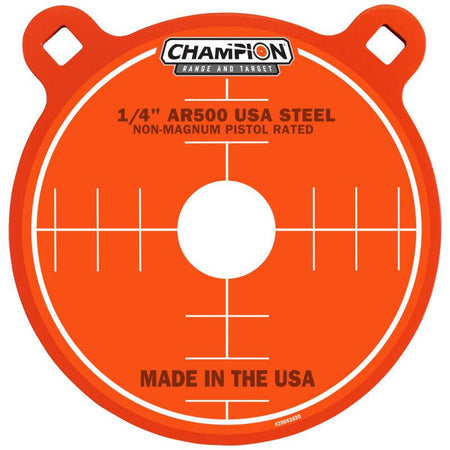 Champion Center Mass 8" AR500 1/4" Steel Gong Target Orange