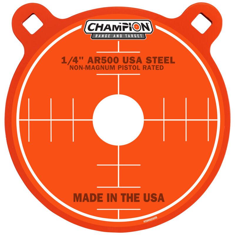Champion Center Mass 8" AR500 1/4" Steel Gong Target Orange