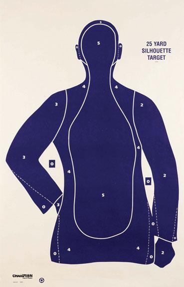 Champion B21-E 25 Yard LE Police Silhouette Paper Shooting Targets 100/ct