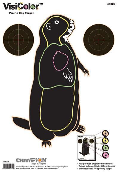 Champion VisiColor Prairie Dog Paper Shooting Targets 10 Pack 11x16 Inch