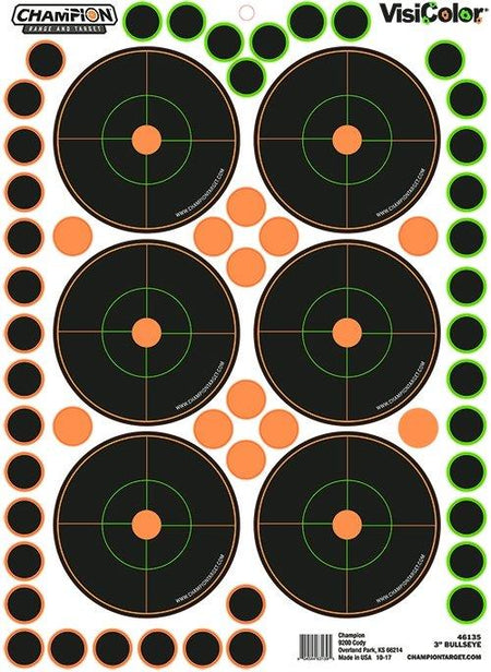 3" Bulls Eye 5PK Range Targets with 150 Pasters