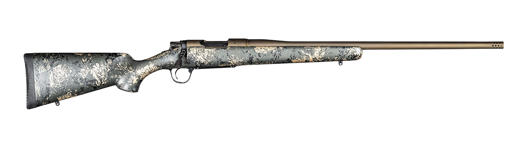 Christensen Arms 801-01349-00 Mesa FFT TI Full Size 25 Creedmoor 4+1 20" Burnt Bronze Cerakote Threaded Barrel, Burnt Bronze Cerakote Titanium Drilled & Tapped Receiver, Carbon w/Green & Tan Accents F