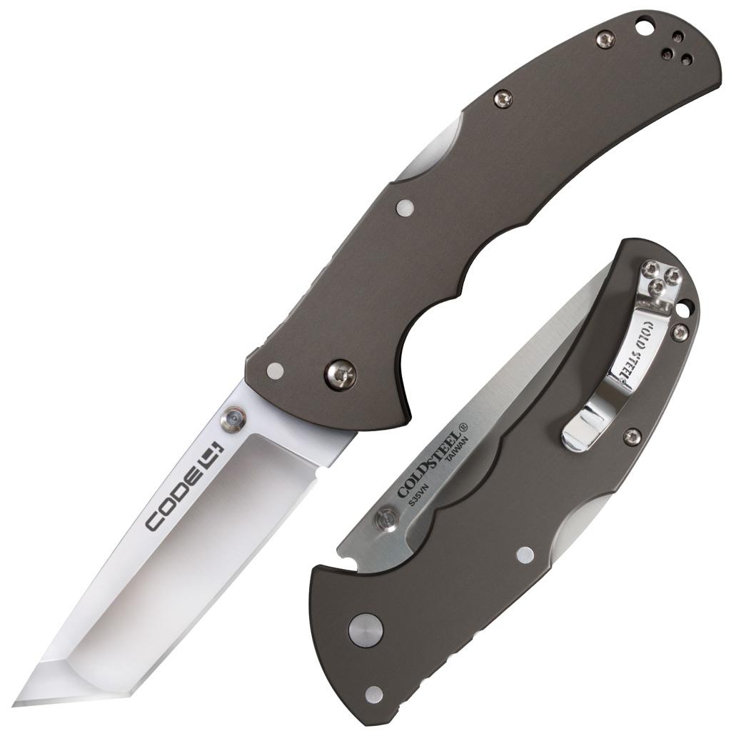 Cold Steel Code-4 Tanto Folding Knife 3-1/2" S35VN Blade Satin