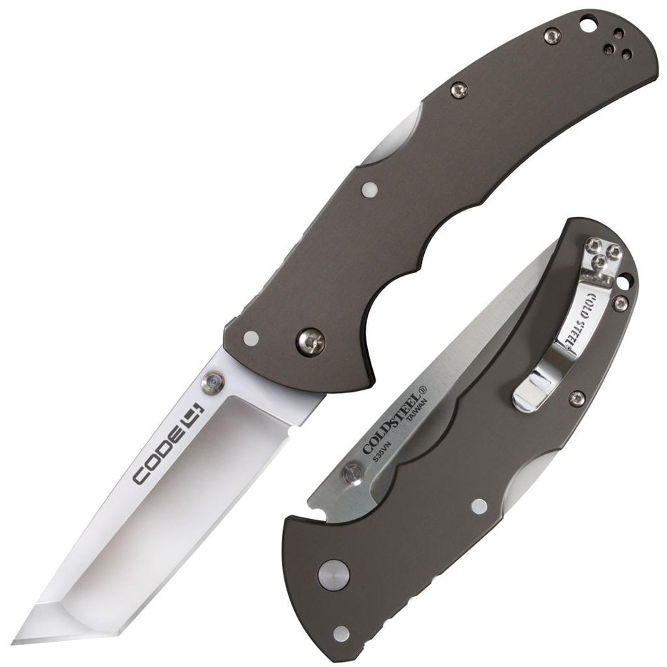 Cold Steel Code-4 Tanto Folding Knife 3-1/2" S35VN Blade Satin
