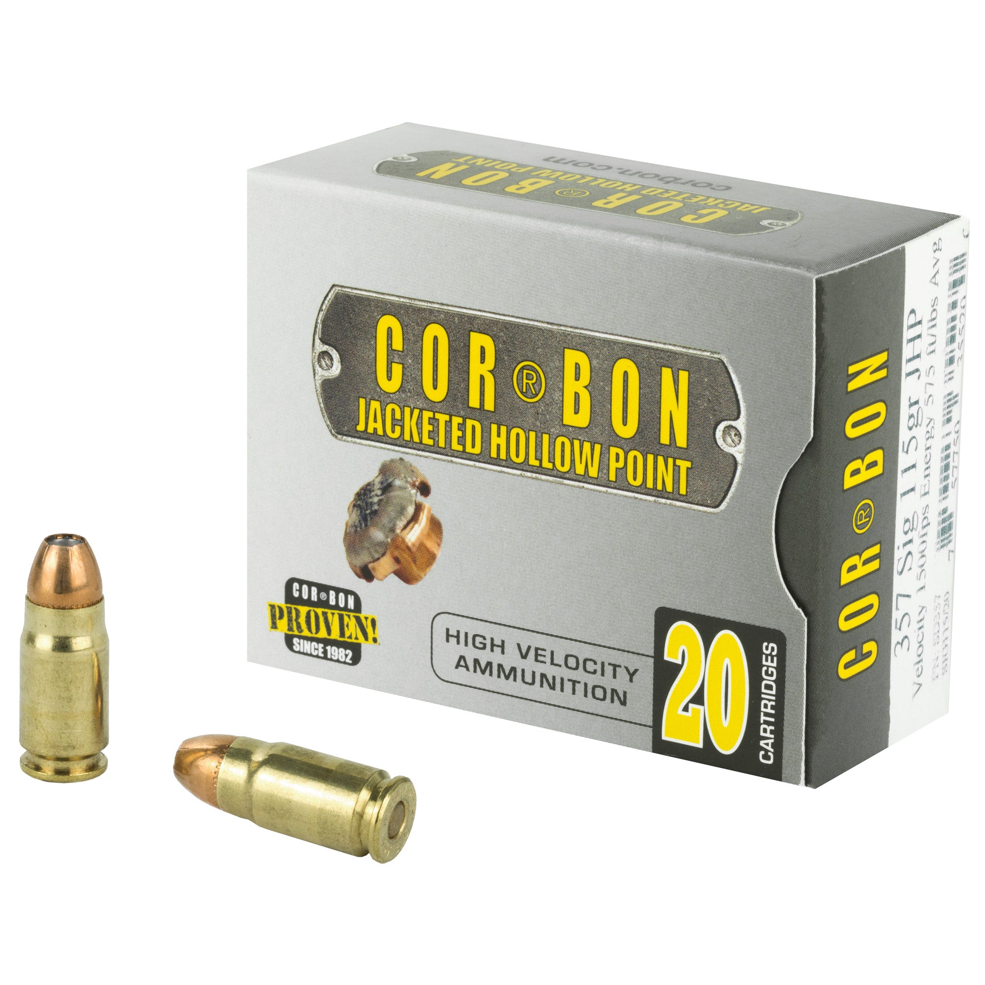 Cor-Bon Self Defense Jacketed Hollow Point 115 Grain .357 Sig 1500 FPS