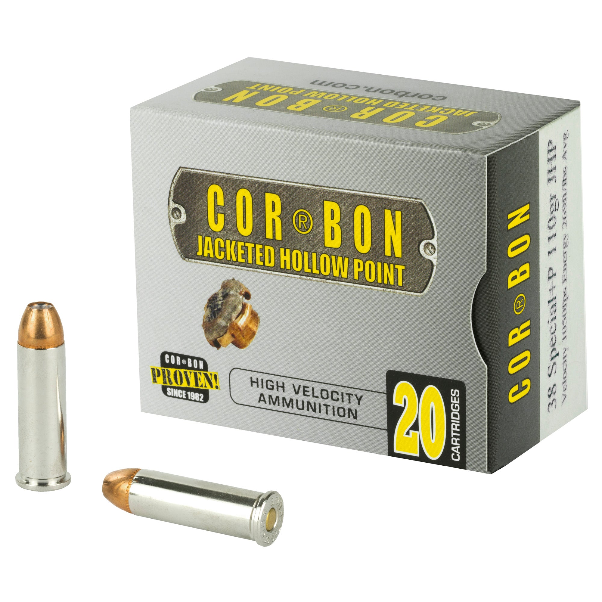 Cor-Bon Self Defense +P Jacketed Hollow Point 110 Grain .38 Special 1250 FPS