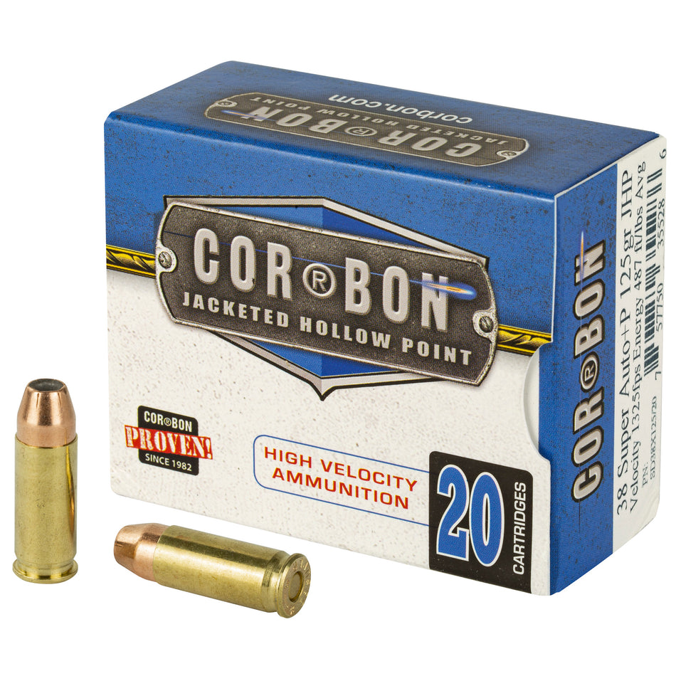 Cor-Bon Self Defense +P Jacketed Hollow Point 125 Grain .38 Super