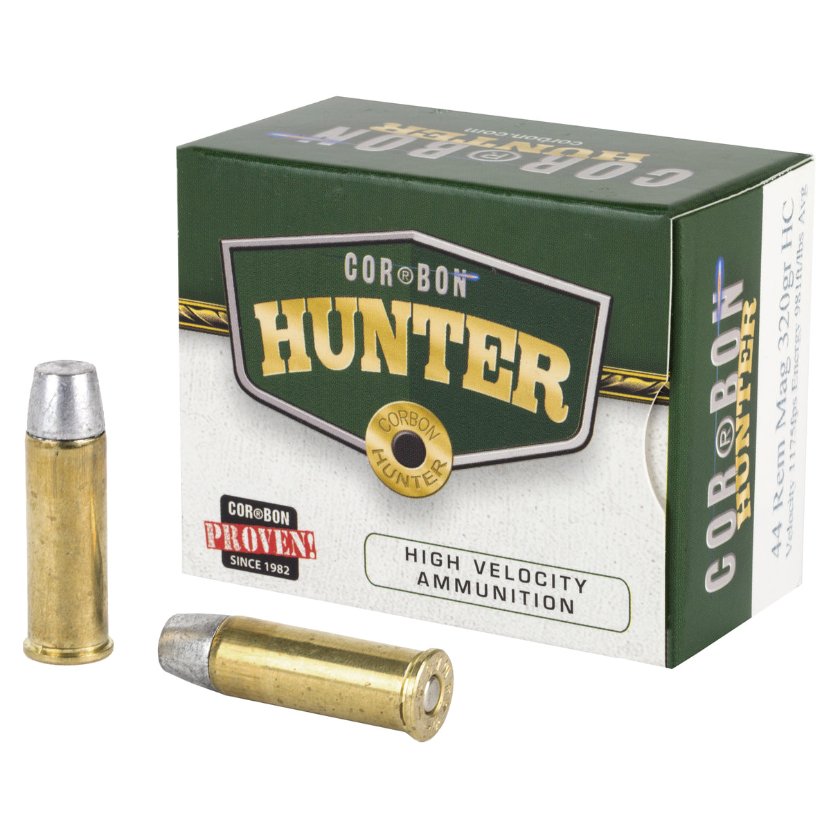 Cor-Bon Hunting Hard Cast .44 Magnum 320 grain Jacketed Hollow Point ammunition