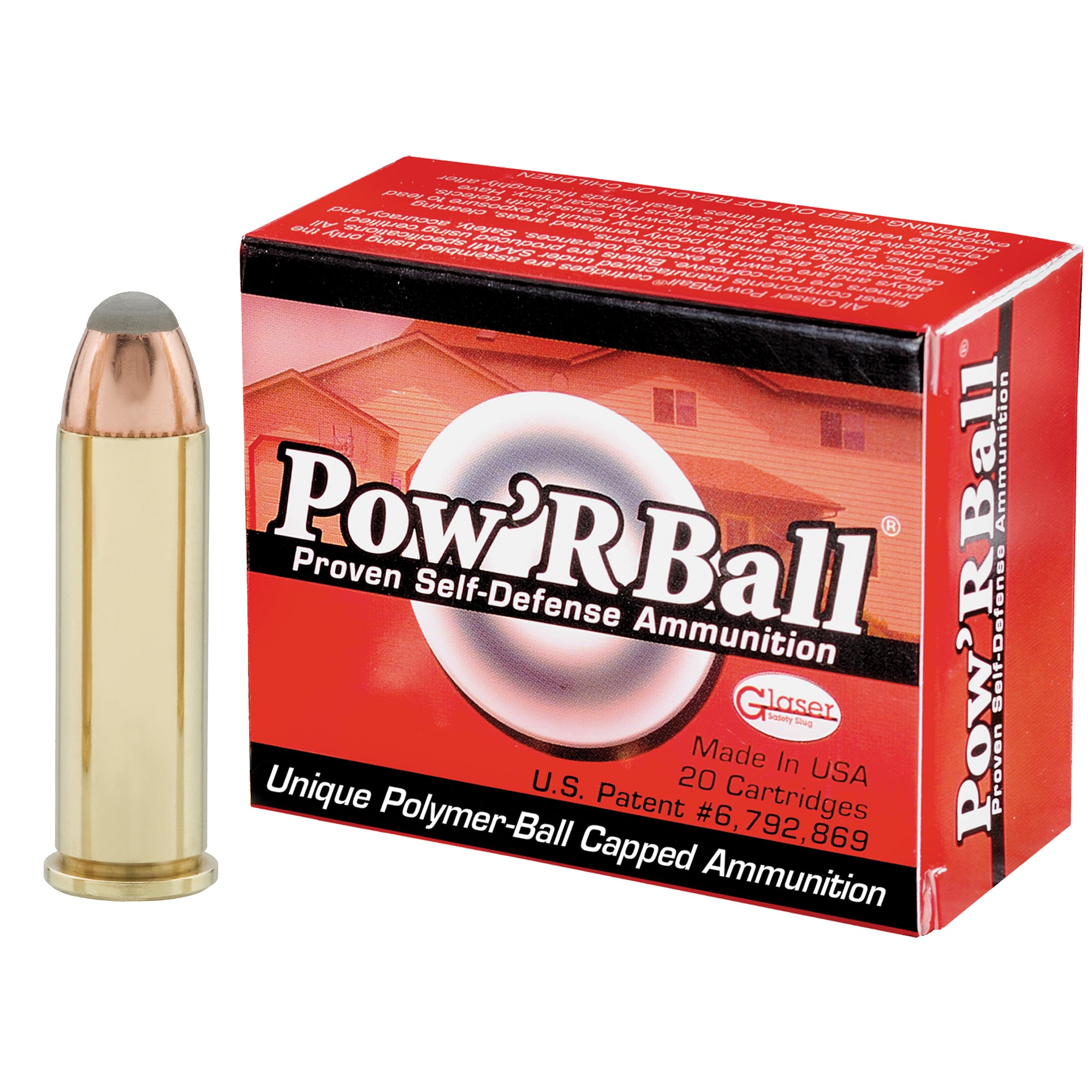 Glaser Pow'rball +P Jacketed Hollow Point 100 Grain .38 Special 1400 FPS