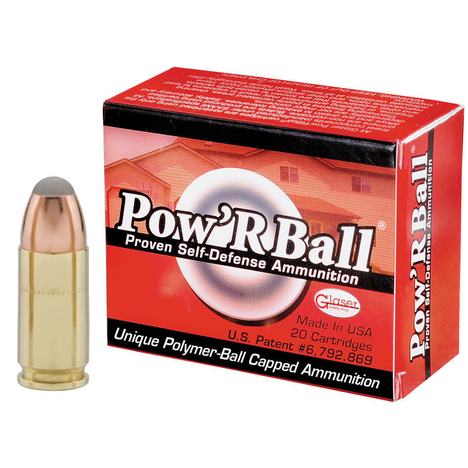 Cor-Bon Glaser Pow'rBall +P Jacketed Hollow Point 100 Grain 9mm Luger/Parabellum 1475 FPS