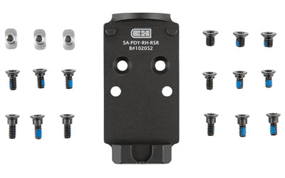 C&H Precision V4 Prodigy to RMR/Holosun 407C/507C/508T Optic Mount Plate with Rear Sight, Black