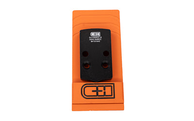 C&H Precision V4 Pistol Optic Mounting Plate, Glock 43x/48 MOS to RMRcc, Anodized Black, Mounting Hardware Included
