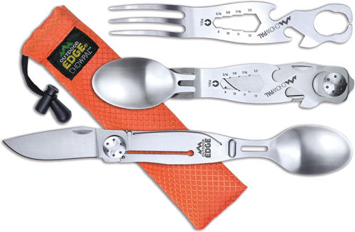 Outdoor Edge ChowPal Camping Mealtime Multitool with Folding Knife and Storage Pouch