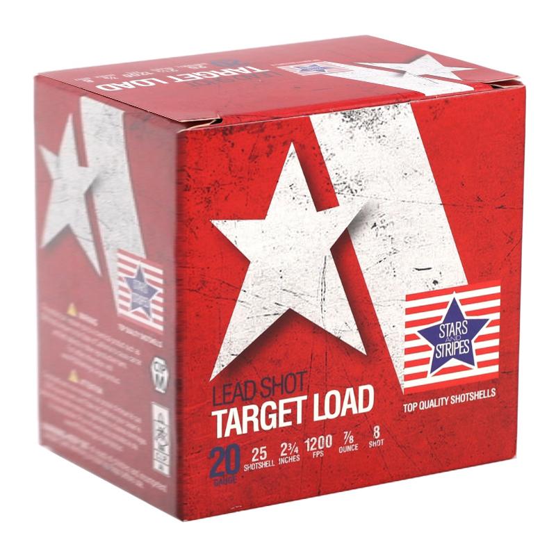Stars and Stripes  Shotgun Ammo 20 Gauge 2.75 in 7/8 oz #8