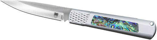 CobraTec Gideon 3" Aluminum Handle Hidden Release Knife with Abalone Inserts