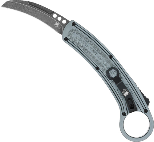 CobraTec 2.75" Grey D2 Steel Double Action Right Hand Karambit OTF