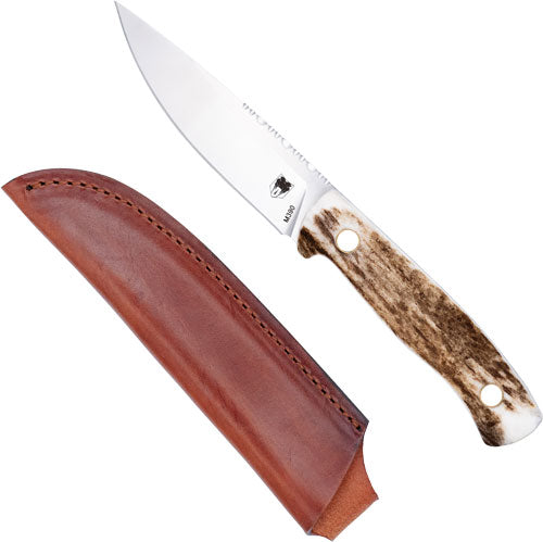 CobraTec Koonsman Stag M390 Steel 4" Fixed Blade Knife & Leather Sheath