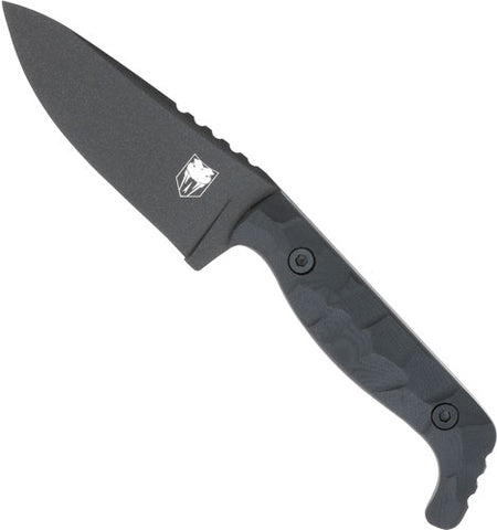 CobraTec Kingpin 4" D2 Steel Black Fixed Blade Knife with Kydex Sheath