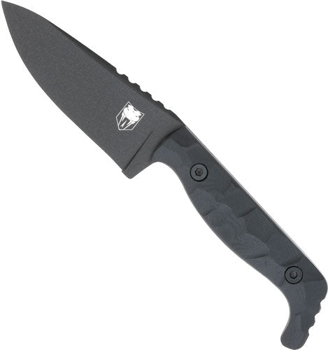 CobraTec Kingpin 4" D2 Steel Black Fixed Blade Knife with Kydex Sheath