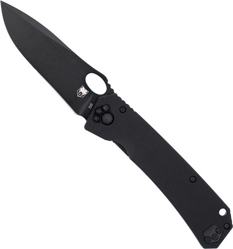 CobraTec Raven Black D2 Folder Knife 3.25" Blade with Lanyard Hole
