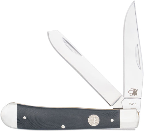 CobraTec Trapper G-10 Black/Stainless Two Blade Slip Joint Pocket Knife