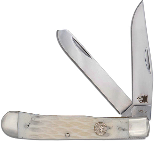 CobraTec Trapper G-10 White Bone Two Blade Stainless Slip Joint Pocket Knife