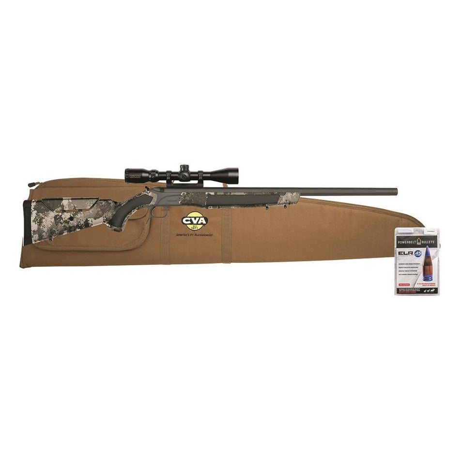 CVA Accura MR-X Muzzleloader 45 Cal Sniper Grey with KonusPro 3-9x40 IR BDC Reticle Scope Package