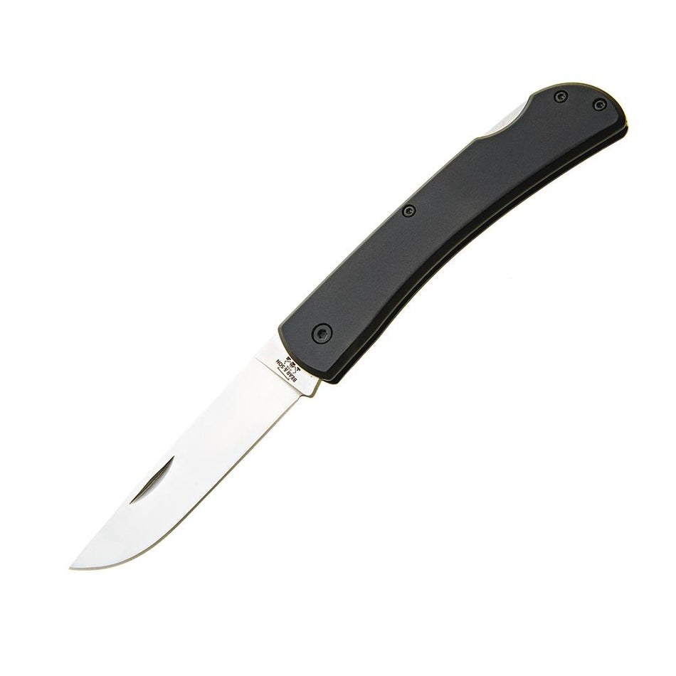 Bear & Son Farmhand Folder Large Locking Knife 3-5/8" Drop Point Blade Black Aluminum