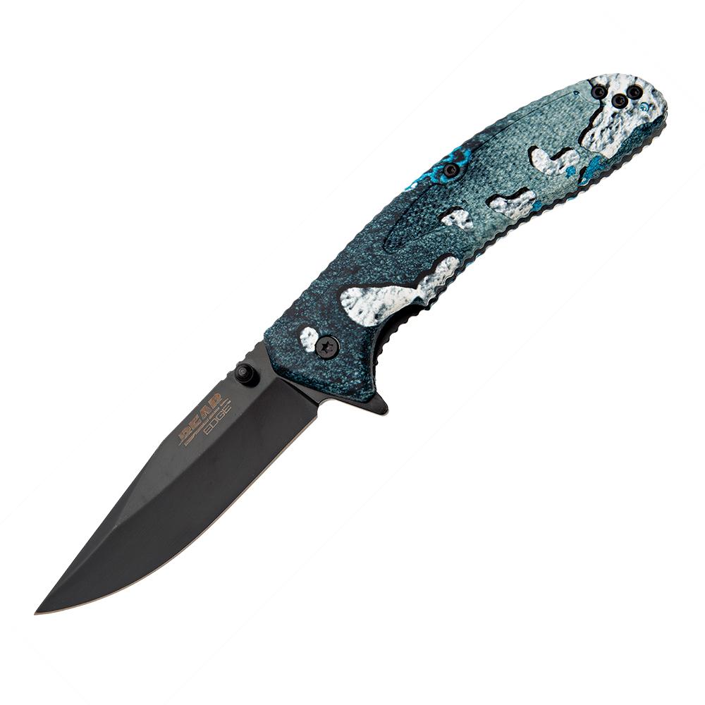 Bear & Son Sideliner Folding Pocket Knife 3.5" Clip Point Blade TrueTimber Rift Blue