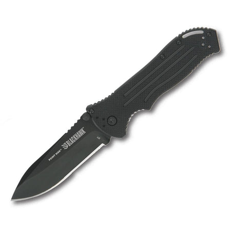 Bear & Son Blackhawk Point Man Folding Knife 3-3/8" Drop Point Blade Black G10 Assisted Open
