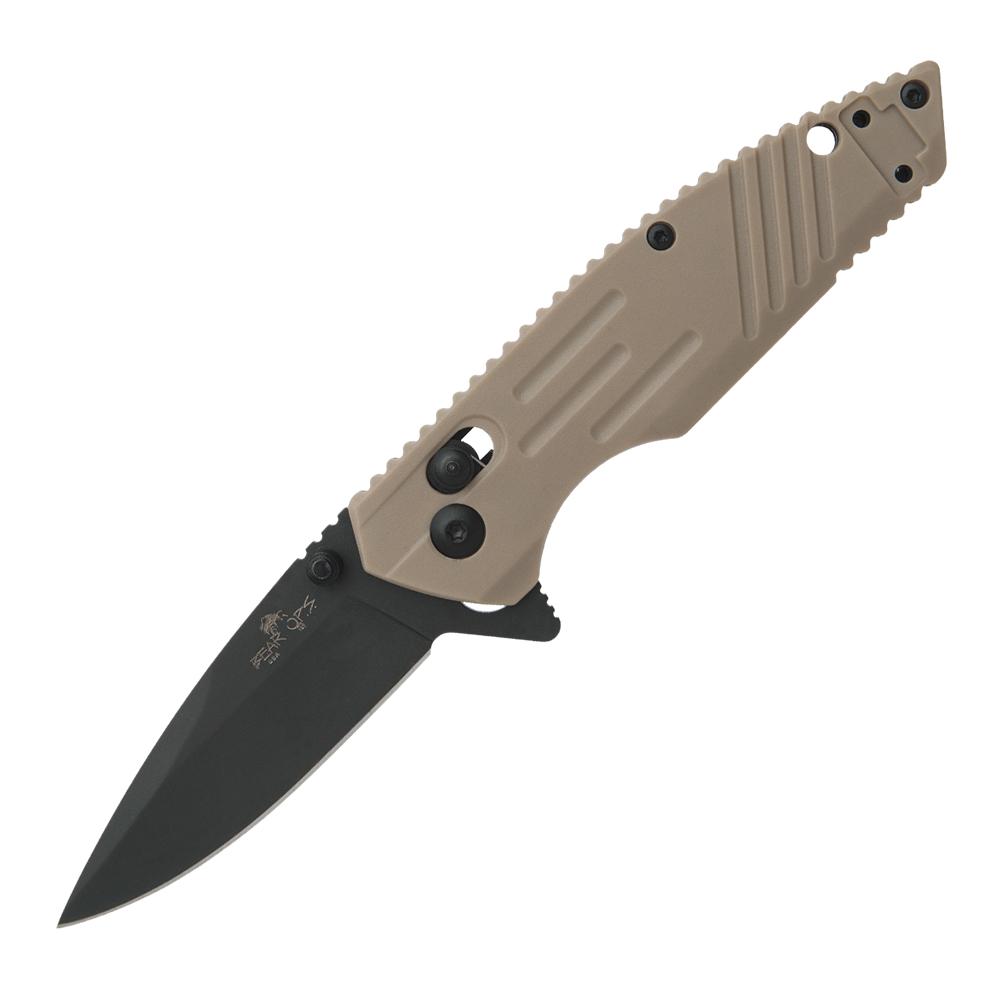 Bear & Son Slide Lock Folding Knife Desert Sand - 2-3/4" D2 Tool Steel Blade