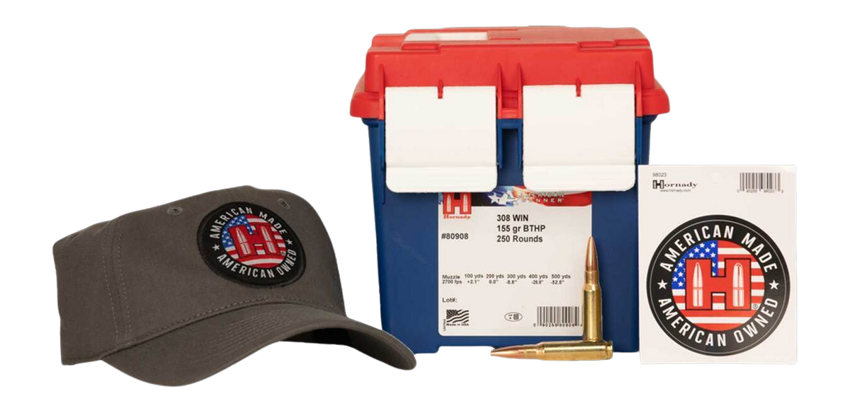 Hornady 80908 American Gunner 308Win 155gr Boat Tail Hollow Point 250 Per Box/2 Case