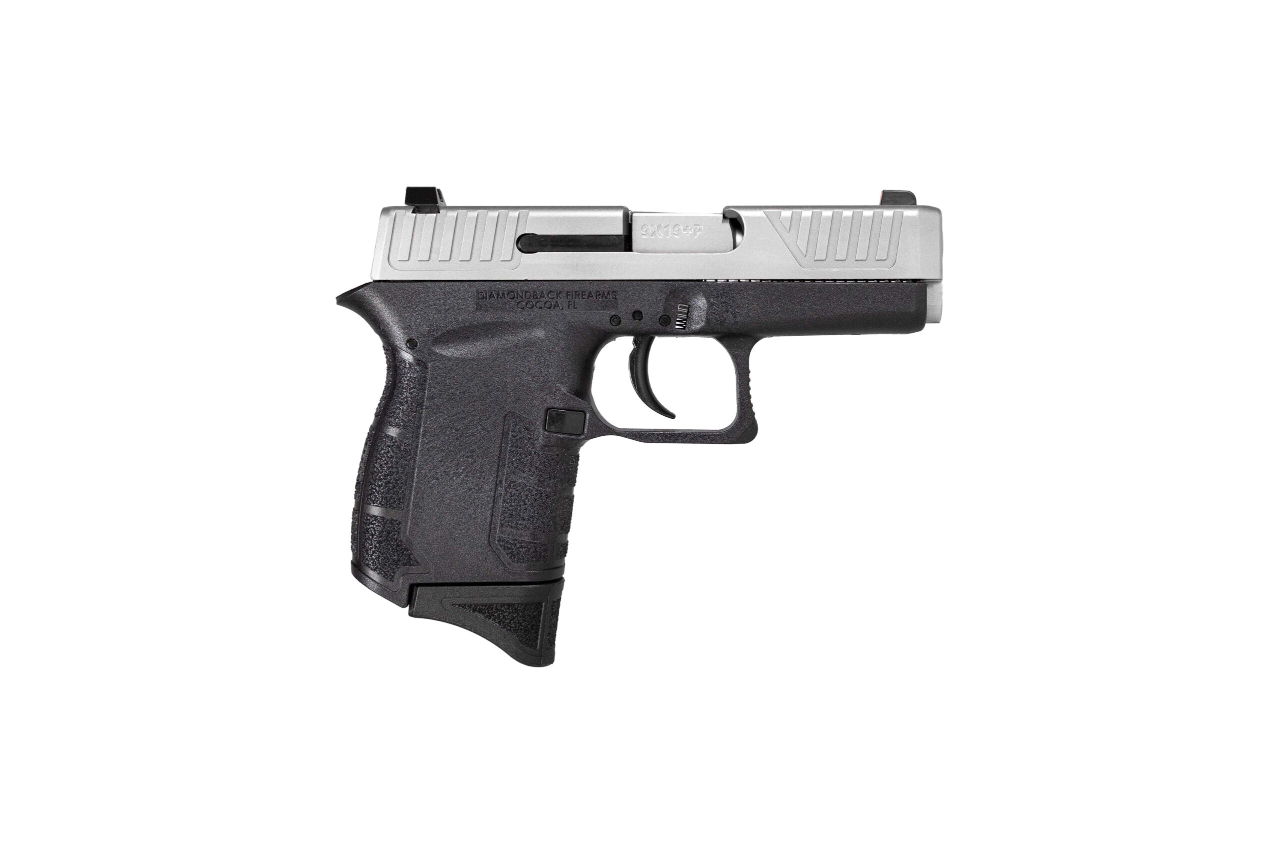 Diamondback DB0200P021 DB9 Gen4 Micro-Compact Frame 9mm Luger 6+1, 3.10" Stainless Steel Barrel, Nickel Boron Serrated Stainless Steel Slide, Black Polymer Frame Black & Grip