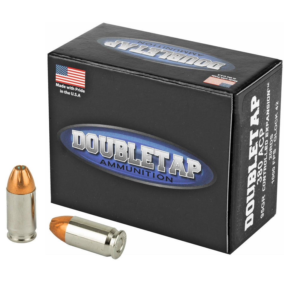 DoubleTap Controlled Expansion Defense Jacketed Hollow Point 95 Grain .380 ACP/Auto 975 fps