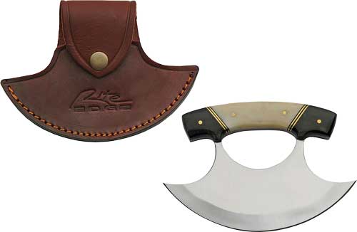 Rite Edge Horn and Bone 6" Ulu Knife with Leather Sheath