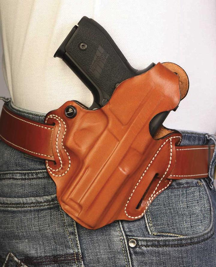 DeSantis Style 001 Thumb Break Belt Scabbard Holster S&W 5903 Tan Right Hand