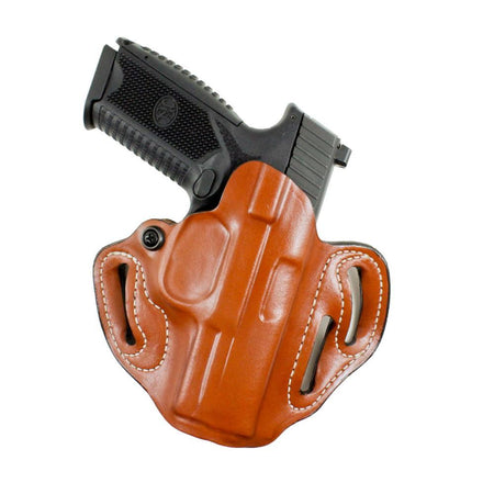 DeSantis Speed Scabbard Tan Leather RH Holster for 1911 4 to 4.25 Inch