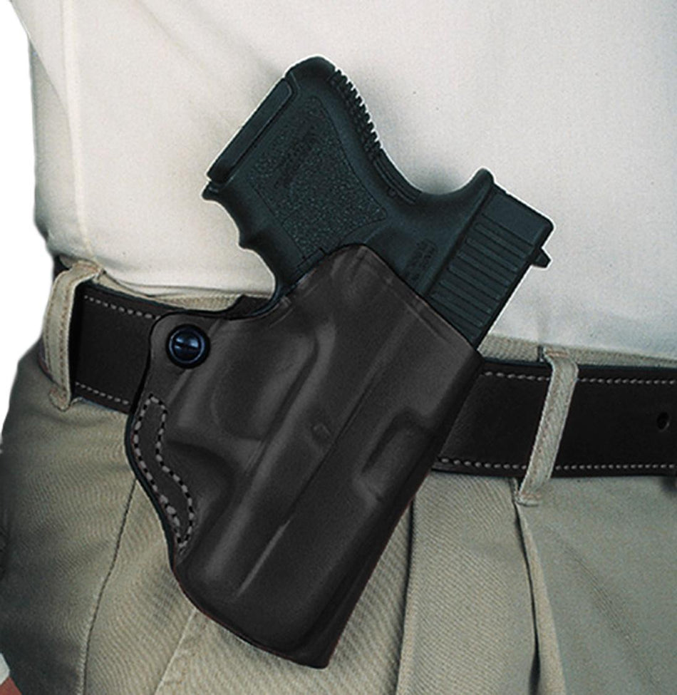 DeSantis Mini Scabbard Leather OWB Holster S&W J Frame/Taurus 85 Black RH