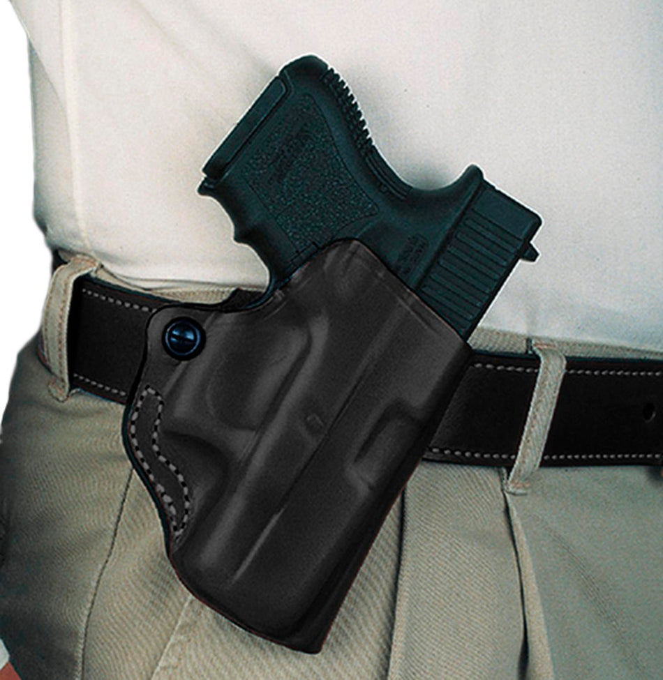 DeSantis Style 019 Mini Scabbard Springfield Hellcat 3" Black Right Hand Leather Holster