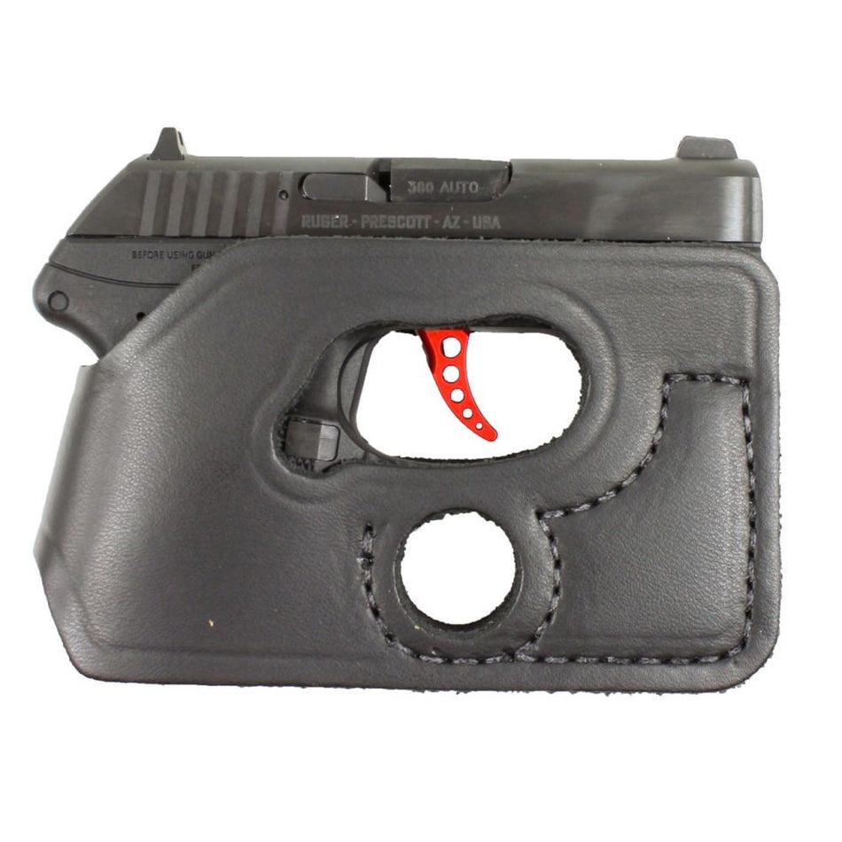 DeSantis Pocket Shot Black Leather Holster for Ruger LCP 380 Ambi