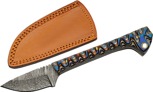 Rite Edge Blue 6.5" Caping Hunting Knife with Leather Sheath