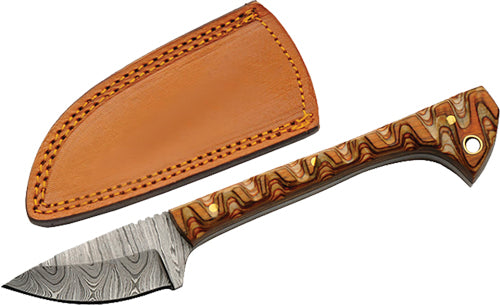 Rite Edge Brown 6.5" Caping Hunting Knife with Leather Sheath