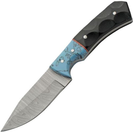 SZCO RITE EDGE 3" TURQUOISE MICARTA SKINNER W/LEATHER SHTH